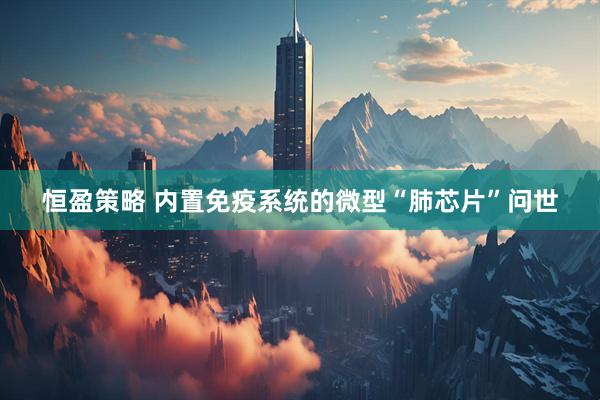 恒盈策略 内置免疫系统的微型“肺芯片”问世